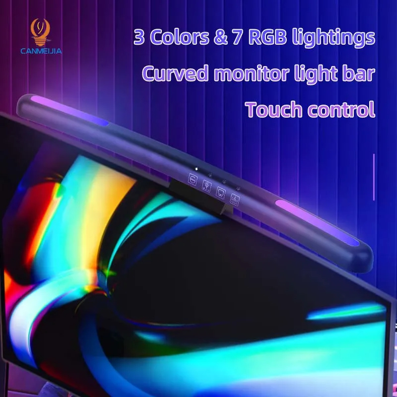 Curvo LED Monitor Light Bar, U - Pc Gaming Lounge avaliação e preço